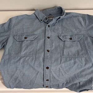 Men's Carhartt Blue Denim Button-Up Shirt Large
